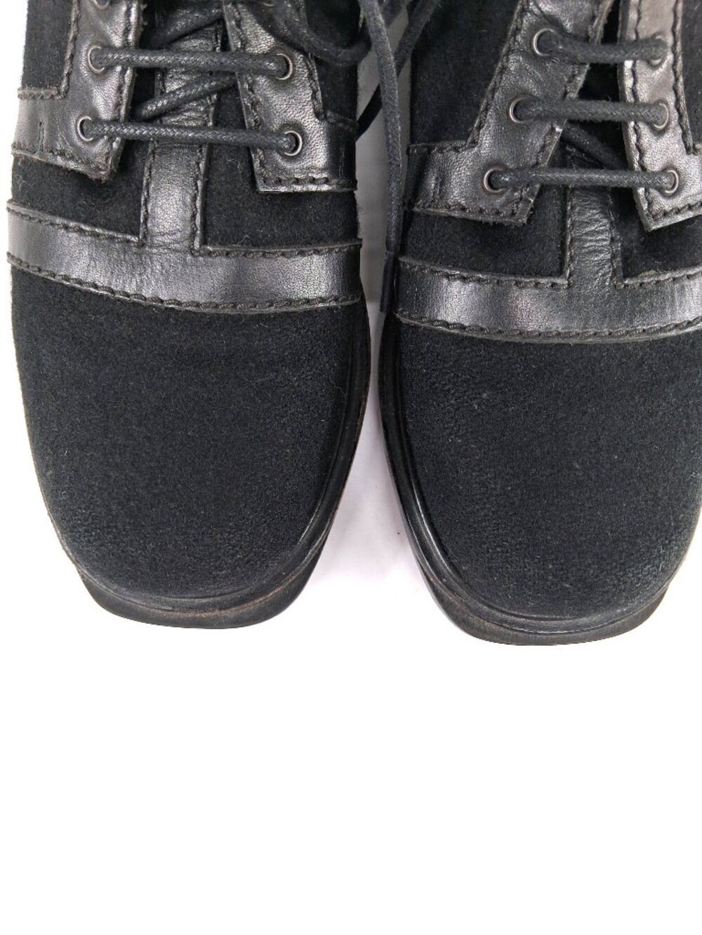 Dirk Bikkembergs Leather Wool Chunky Derby Shoes Black Lace Up Italy Women’s 7 - Picture 6 of 11